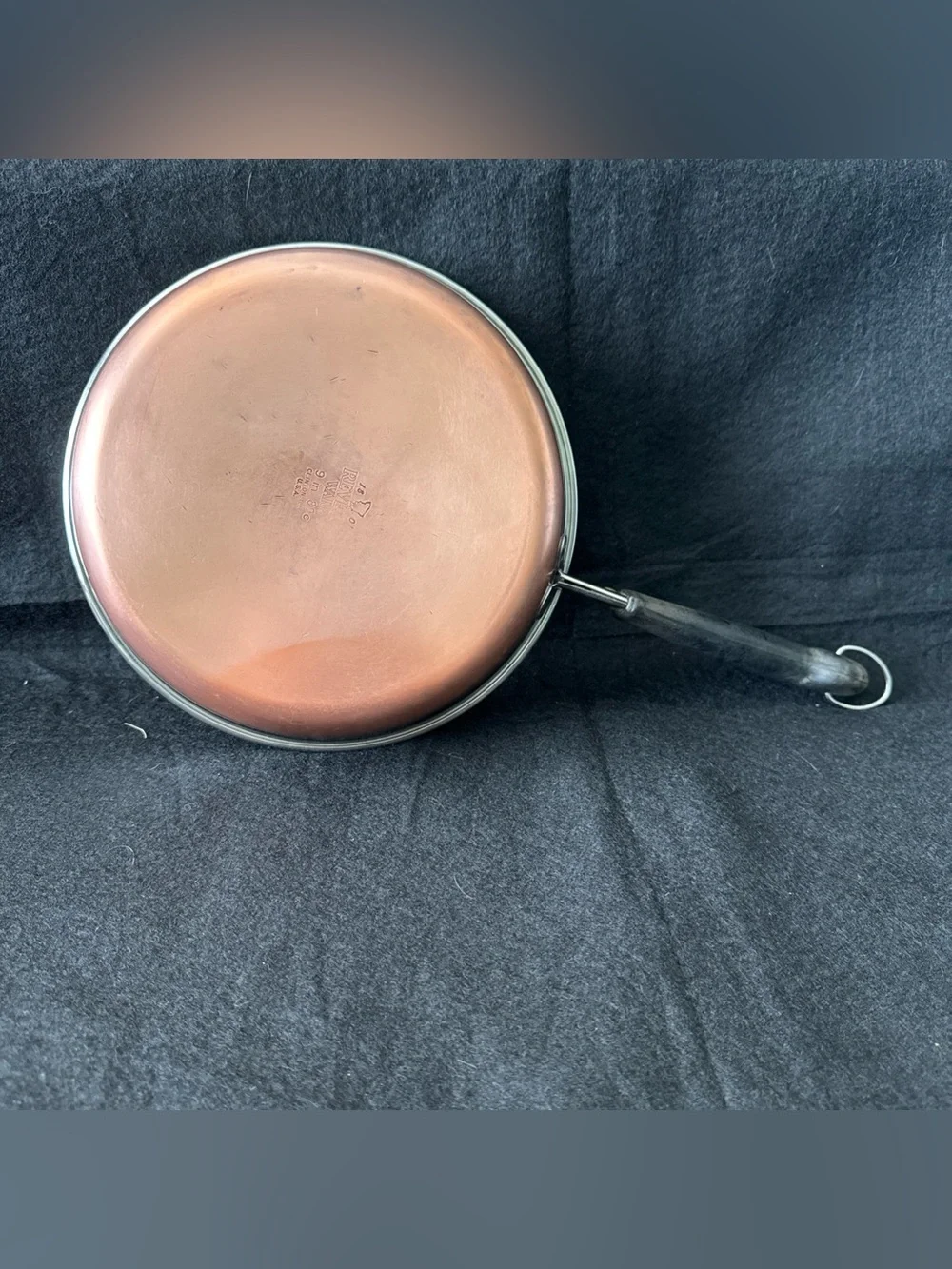 Revere Ware 9” Copper Bottom Skillet Frying Pan Vintage 1801 Clinton IL USA 89c